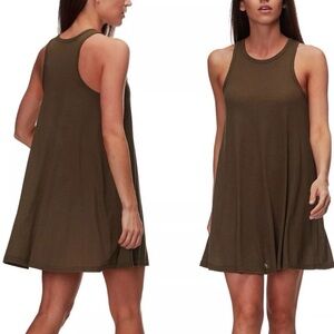 Free People Beach LA Nite Mini Dress Women  XS Olive Brown Ribbed Knit Tank Rib